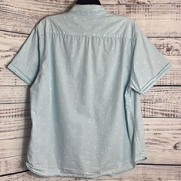 Denim & Flower shirt Mens size XL Slim Fit button up palms short sleeve cotton - Picture 5 of 10